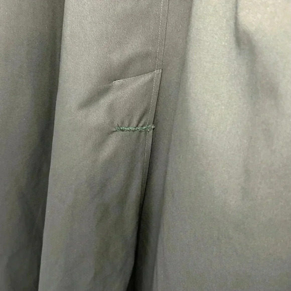 VTG 90 Stafford Trench Coat Removable Lining Men Size 44 Reg Button Up Belt Flaw - Picture 15 of 16
